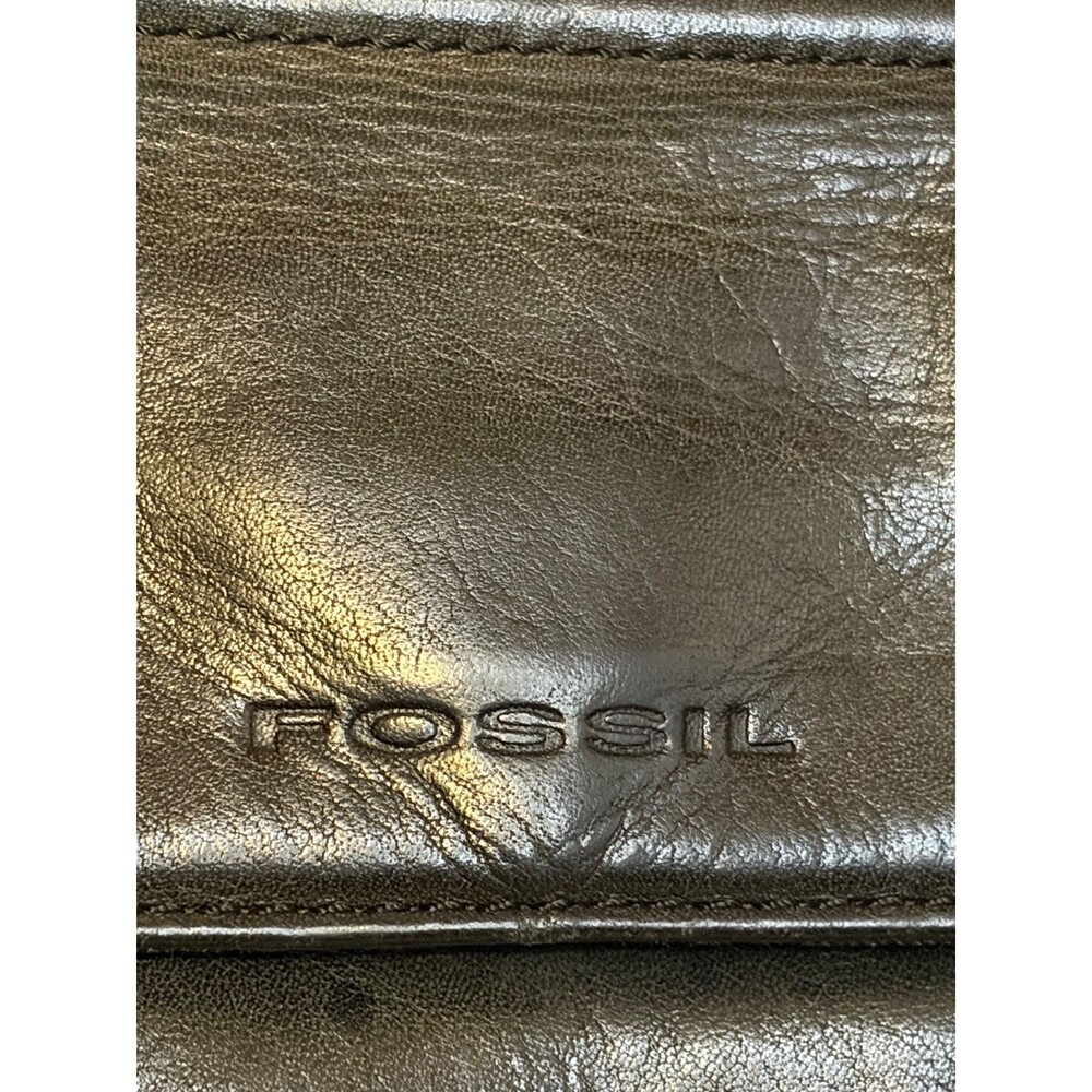 Vintage Fossil Black Leather Crossbody Travel Purse Shoulder Bag - Picture 14 of 14